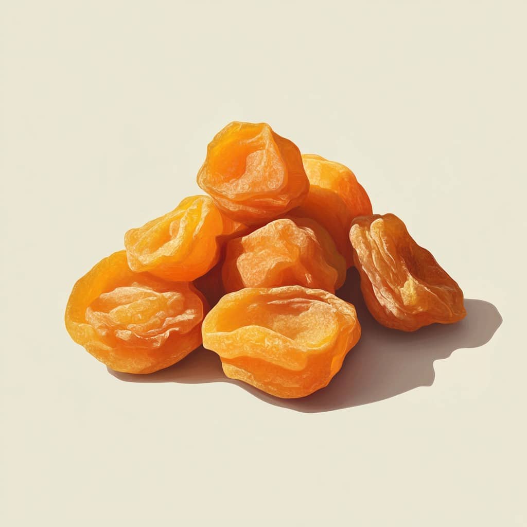 An image of a small pile of dried apricots